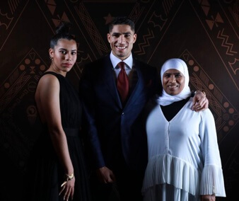 Achraf Hakimi with his mother Sauda and sister Ouidad.